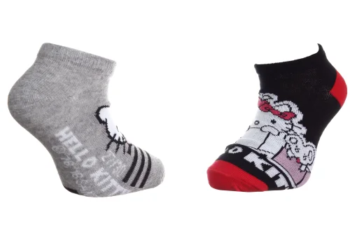 Шкарпетки HELLO KITTY SOCKS 2P сірий, чорний Діт 24-26, арт.37712-1