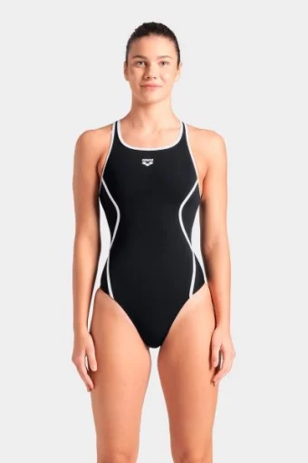 Купальник закритий для жінок Arena PRO_FILE SWIMSUIT SOLID чорний, білий Жін