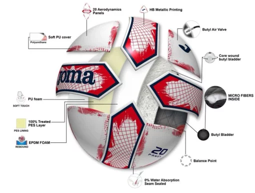 М'яч футзальний Joma SURTIDO біло-червоний Уні 4