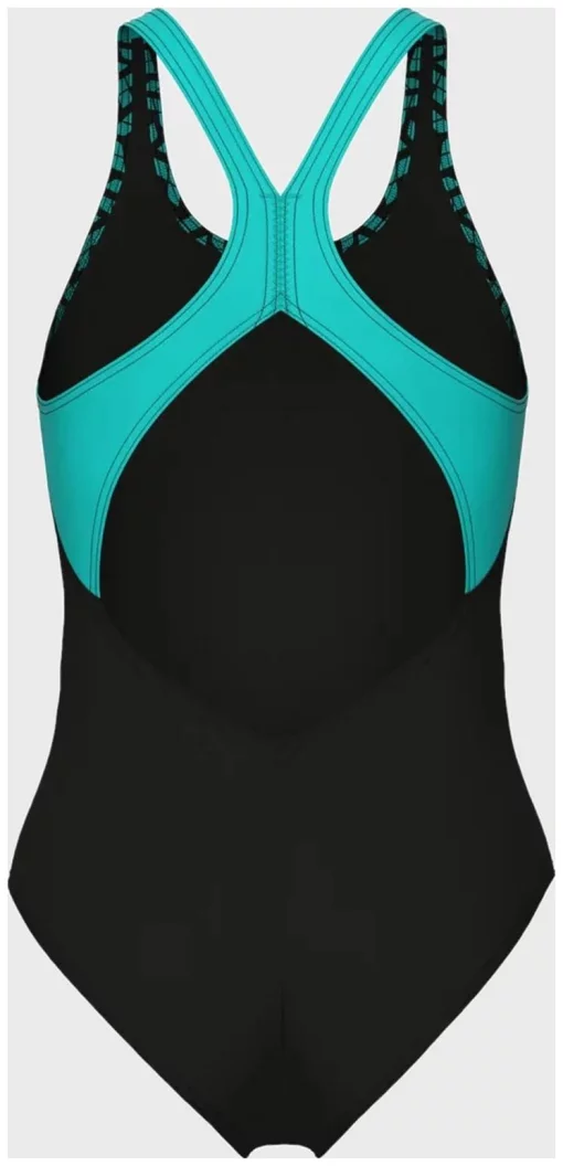 Купальник закритий для жінок Arena KIKKO V SWIMSUIT V BACK GRAPHI чорний, зелений Жін 42