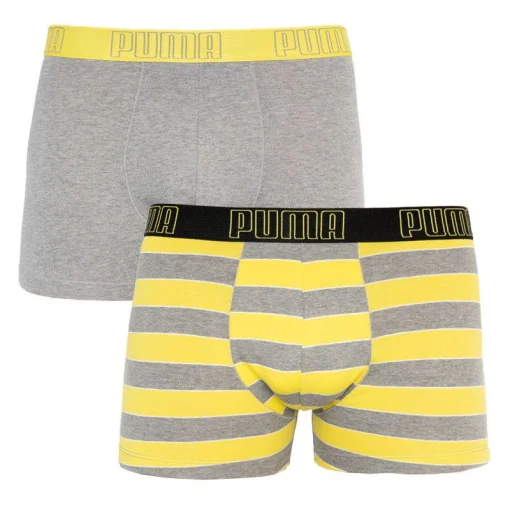 Труси-боксери Puma YD BOLD STRIPE BOXER 2P сірий, жовтий Чол L