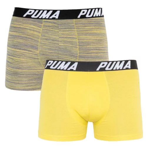 Труси-боксери Puma SPACEDYE STRIPE BOXER 2P сірий, жовтий Чол S