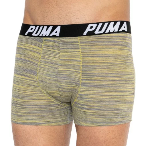Труси-боксери Puma SPACEDYE STRIPE BOXER 2P сірий, жовтий Чол S