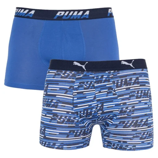 Труси-боксери Puma LOGO AOP BOXER 2P синій, білий Чол L