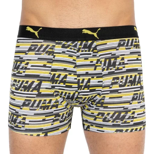 Труси-боксери Puma LOGO AOP BOXER 2P сірий, жовтий Чол S