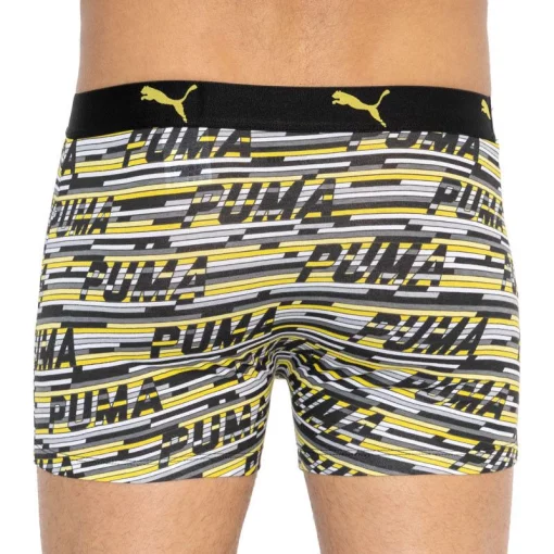 Труси-боксери Puma LOGO AOP BOXER 2P сірий, жовтий Чол S