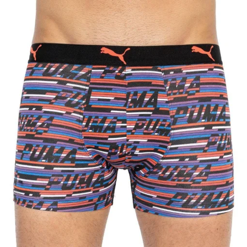 Труси-боксери Puma LOGO AOP BOXER 2P чорний, помаранчевий, синій Чол S