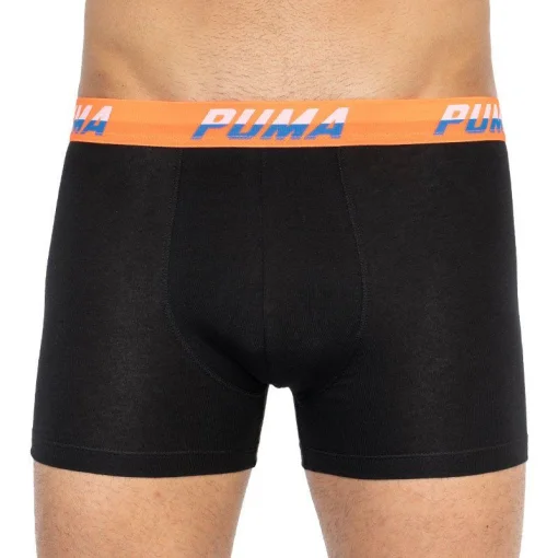 Труси-боксери Puma LOGO AOP BOXER 2P чорний, помаранчевий, синій Чол S