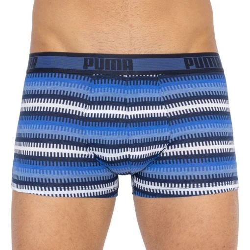 Труси-шорти Puma WORLDHOOD STRIPE TRUNK 2P синій, білий, сірий, чорний Чол XL