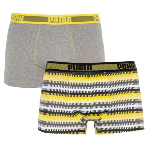 Труси-шорти Puma WORLDHOOD STRIPE TRUNK 2P білий, сірий, чорний, жовтий Чол XL