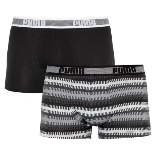 Труси-шорти Puma WORLDHOOD STRIPE TRUNK 2P сірий, білий, чорний Чол S