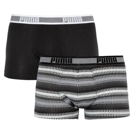 Труси-шорти Puma WORLDHOOD STRIPE TRUNK 2P сірий, білий, чорний Чол S