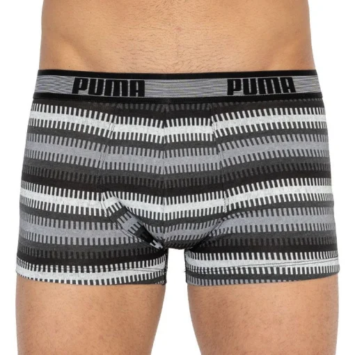 Труси-шорти Puma WORLDHOOD STRIPE TRUNK 2P сірий, білий, чорний Чол S