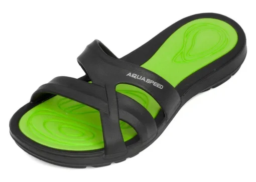 Шльопанці Aqua Speed PANAMA 6595 чорний, зелений Жін 37
