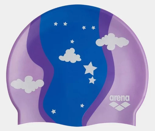 Шапка для плавання Arena PRINT JR синій, фіолетовий, білий Діт OSFM