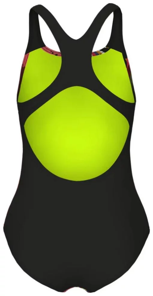 Купальник закритий для дівчат Arena PALETTE SWIMSUIT SWIM PRO BACK кораловий, чорний Діт 152 см