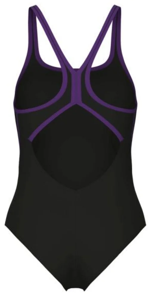 Купальник закритий для жінок Arena PRO_FILE SWIMSUIT SOLID чорний, фіолетовий Жін 42