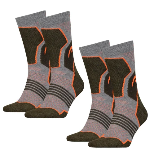 Шкарпетки Head HIKING CREW 2PPK UNISEX сірий, зелений Уні 35-38