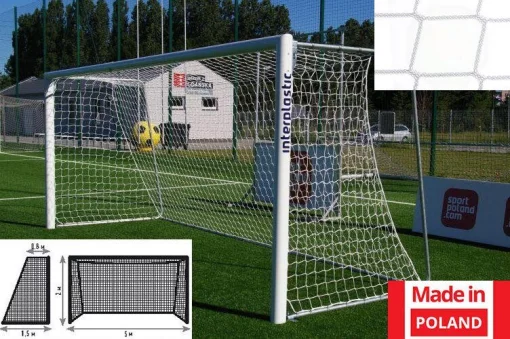 Футбольна сітка 5х2м. (Юніорська) "Yakimasport" Польща, шнур - 2 мм.(White) * 1 шт.