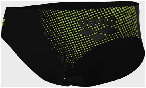 Плавки-сліпи для чоловіків Arena FOGGY DOTS SWIM BRIEFS чорний, жовтий Чол 90