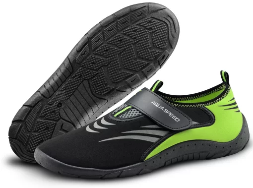 Аквашузи Aqua Speed AQUA SHOE MODEL 27A 7596 чорний, сірий, флуоресцентний жовтий Уні 36