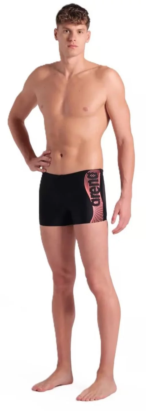 Плавки-шорти для чоловіків Arena WAKE SWIM SHORT чорний, кораловий Чол