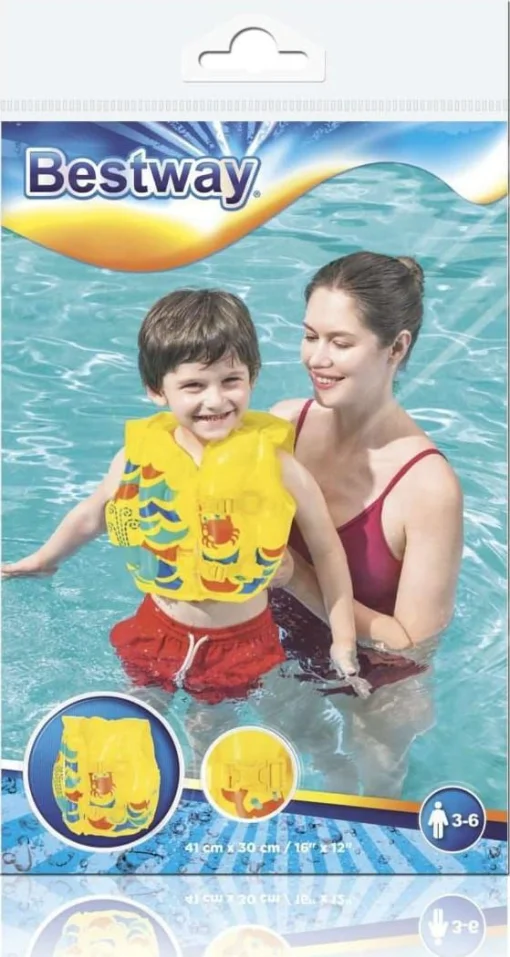 Жилет для плавання Aqua Speed TROPICAL 5654 жовтий 18-30 кг (766)