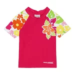 Топ сонцезахисний для дівчат Aqua Speed T-SHIRT FLOWER 2122 рожевий, мультиколор Діт 116см