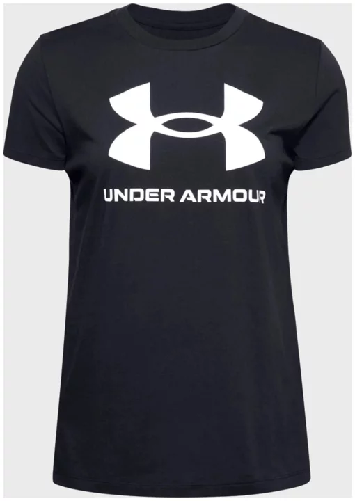Футболка UA W SPORTSTYLE LOGO SS чорний Жін MD