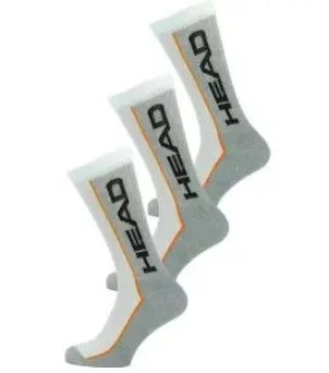 Шкарпетки Head Stripe Crew 3-Pack білий, сірий Уні 35-38