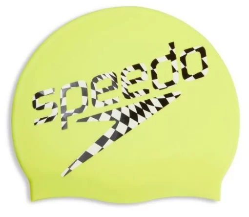 Шапка для плавання Speedo SLOGAN PRT CAP AU/AF/AM салатовий, чорний, білий Уні OSFM