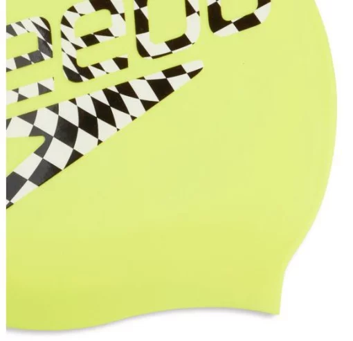 Шапка для плавання Speedo SLOGAN PRT CAP AU/AF/AM салатовий, чорний, білий Уні OSFM