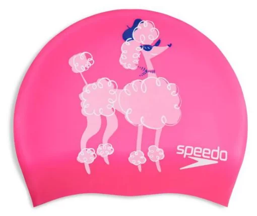 Шапка для плавання Speedo SLOGAN PRT CAP JU/JF/JM рожевий, білий Діт OSFM