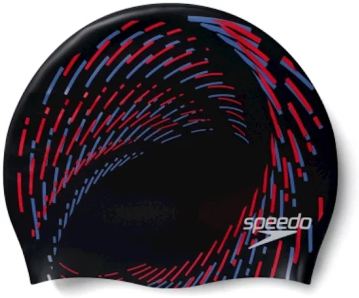 Шапка для плавання Speedo REV MOUD SILC CAP AU чорний, червоний Діт OSFM