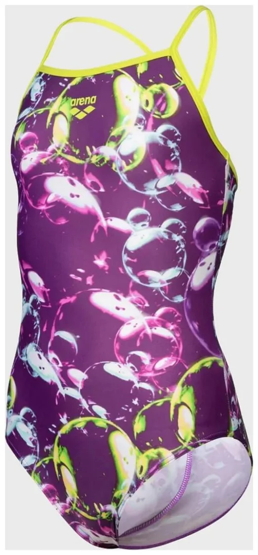 Купальник закритий для дівчат Arena SOAP BUBBLES SWIMSUIT LIGHT DR фіолетовий Діт 128 см