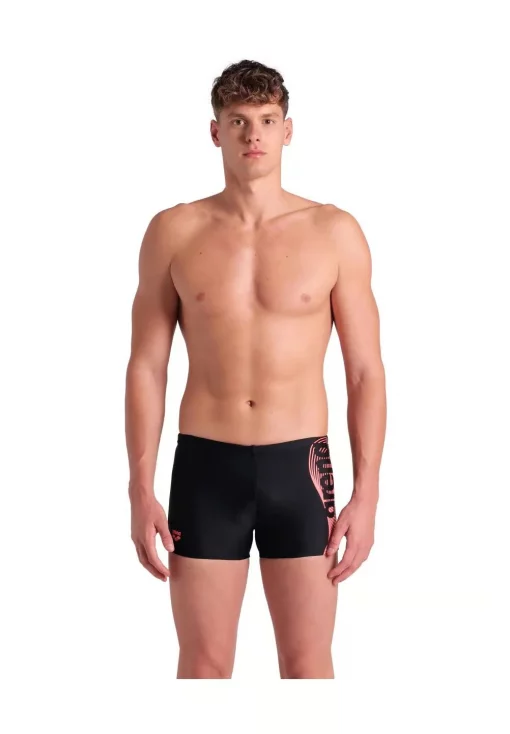 Плавки-шорти для чоловіків Arena WAKE SWIM SHORT чорний, кораловий Чол