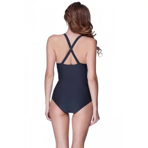 Купальник закритий для жінок Aqua Speed GRETA 5537 темно-сірий, рожевий Жін 38