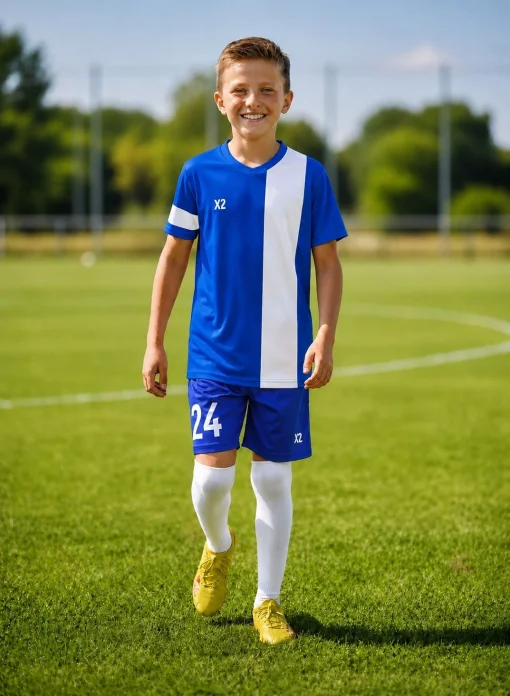 Дитяча футбольна форма X2 League (футболка+шорти), розмір M (синій/білий)