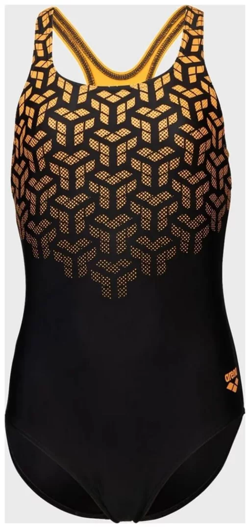 Купальник закритий для дівчат Arena KIKKO V SWIMSUIT SWIM PRO BACK чорний, жовтий Діт