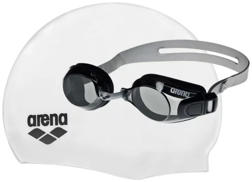 Комплект (окуляри+шапочка) Arena POOL SET чорний, білий Уні OSFM