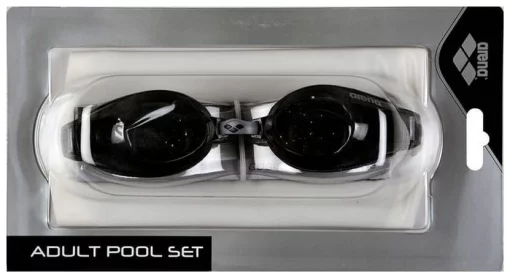 Комплект (окуляри+шапочка) Arena POOL SET чорний, білий Уні OSFM