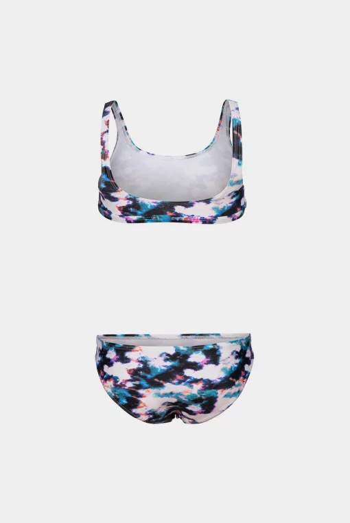 Купальник для дівчат Arena TIE AND DYE BIKINI TOP білий, синій, мультиколор Діт 164см