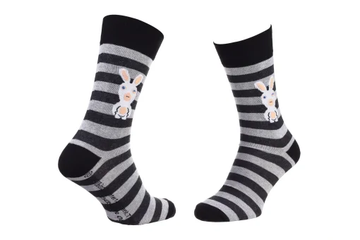 Шкарпетки LAPINS CRETINS LAPIN ET RAYURES світло-сірий Діт 39-42