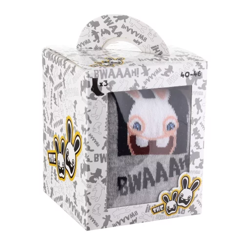 Шкарпетки LAPINS CRETINS LAPIN + MAIN JOINTE/LAPIN + RAYURES чорний, сірий Діт 40-46