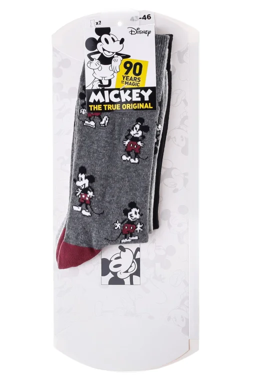 Шкарпетки MICKEY ECRITURE DANS MICKEY/ALL OVER DE MICKEY/TET сірий, чорний Діт 39-42