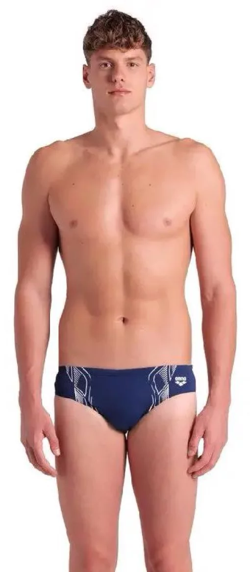 Плавки-сліпи для чоловіків Arena REFLECTING SWIM BRIEFS темно-синій, білий Чол 100
