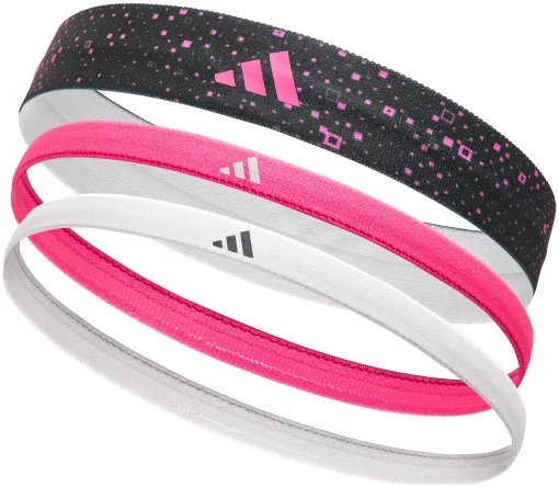 Пов'язки на голову Adidas Hairbands (Graphic) 3pk білий, рожевий, чорний Жін One Size