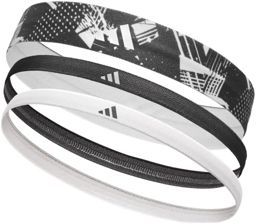 Пов'язки на голову Adidas Hairbands (Graphic) 3pk чорний, білий One Size (ADAC-16161)