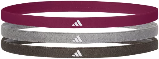 Пов'язки на голову Adidas Hairbands 3pk чорний, сірий, бордовий Уні One Size