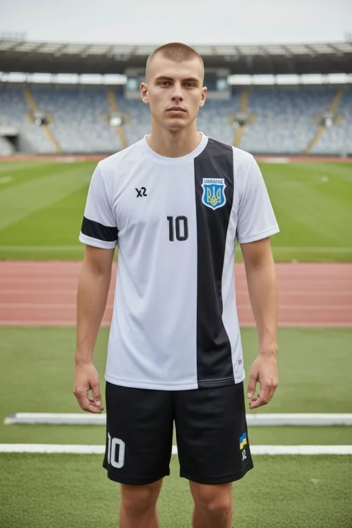 Футбольна форма X2 League біло-чорна (футболка+шорти), розмір L